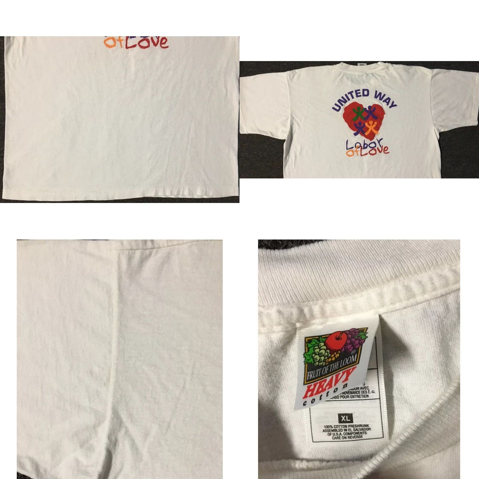 Vintage VINTAGE Labor Of Love Faded Heart Shirt L Men T-Shirt White 90s 80s Beach Grunge Sun Palm Trees Friends Single Stitch Size US L / EU 52-54 / 3 - 9 Thumbnail