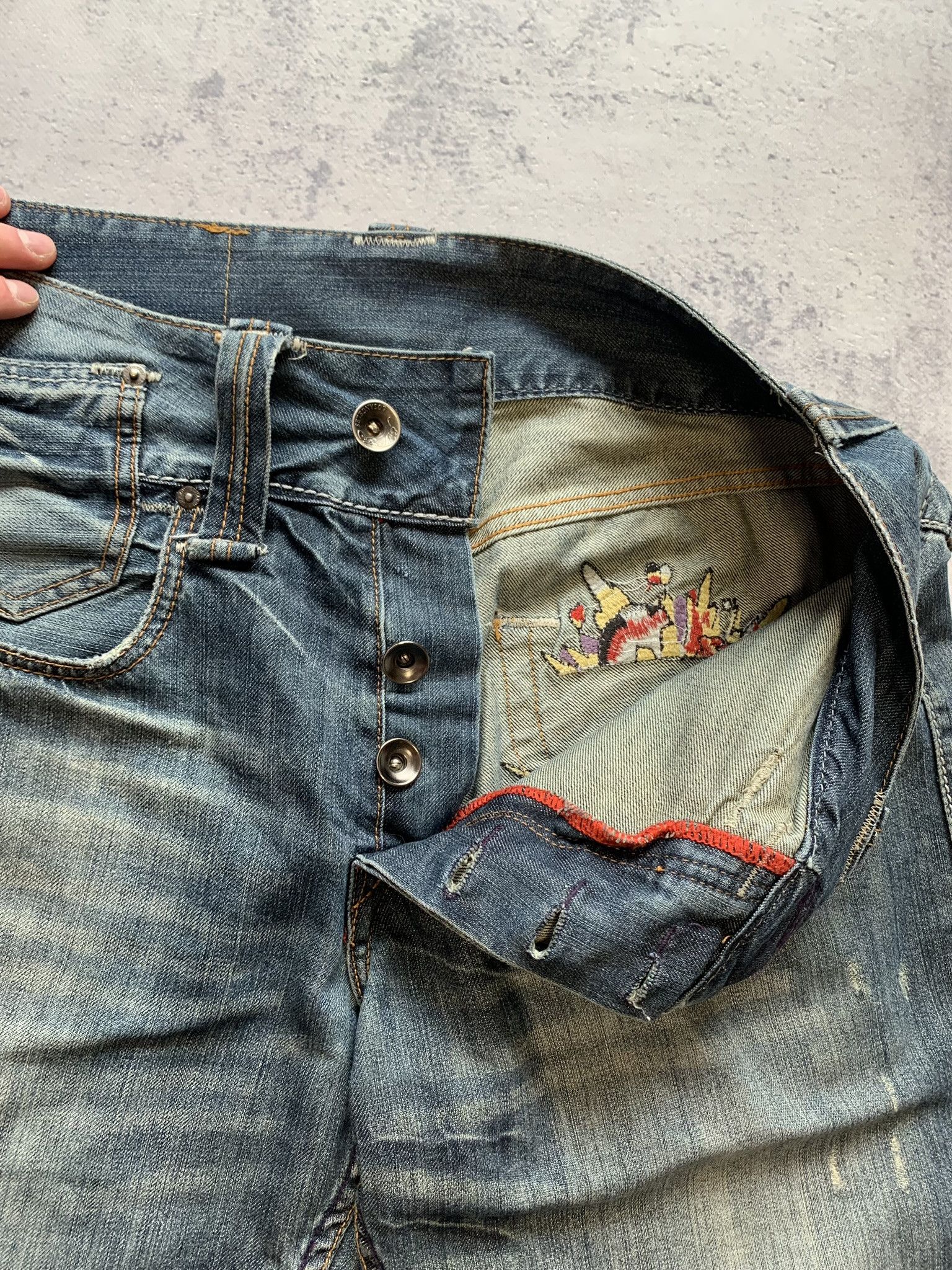 Ed Hardy Vintage Ed Hardy Jeans by Christian Audigier Denim Pants Y2K Size US 34 / EU 50 - 13 Thumbnail
