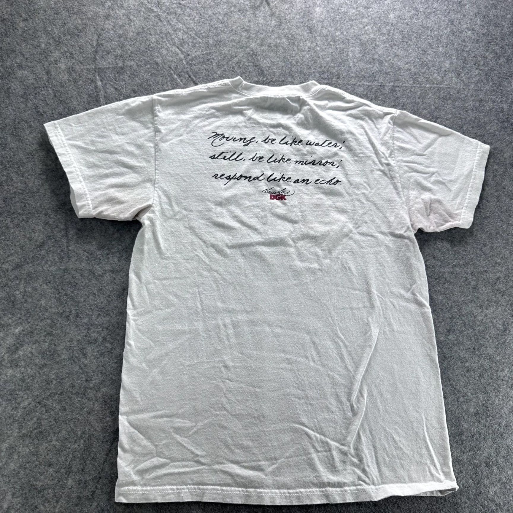DGK DGK Bruce Lee Shirt Mens Medium White Graphic Print Tee Be Like Water Quote Crew Neck Short Sleeve Skate Shirt Size US M / EU 48-50 / 2 - 6 Thumbnail