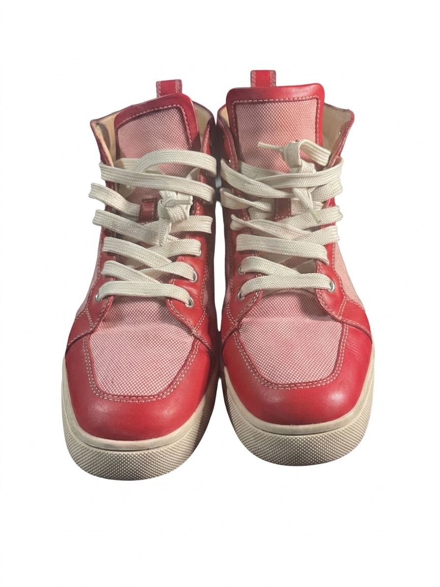 Christian Louboutin Christian Louboutin Louis Orlato Red High Top Sneaker SZ 9.5 Size US 9.5 / EU 42-43 - 3 Thumbnail