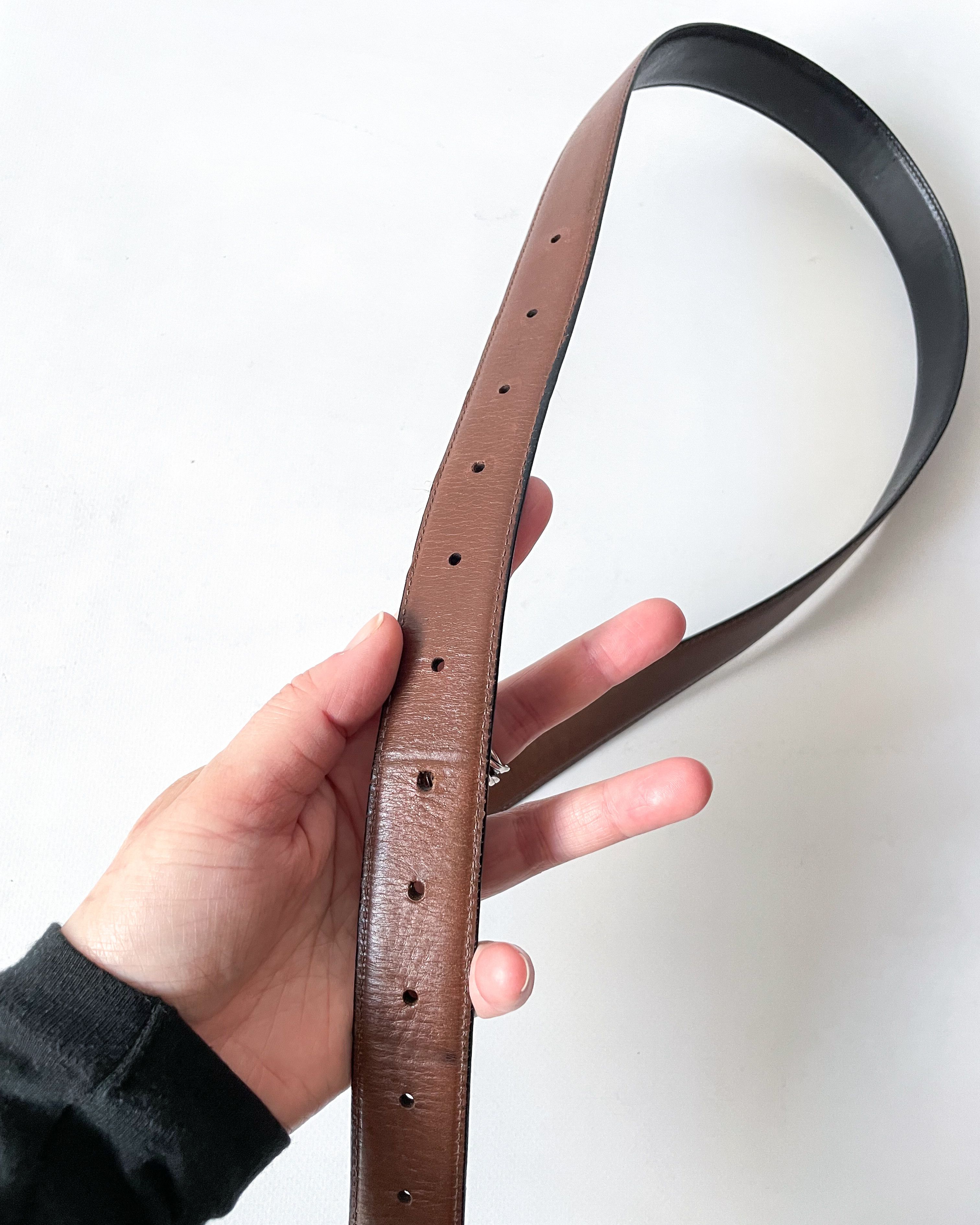 Ermenegildo Zegna Ermenegildo Zegna Reversible Leather Belt Size 40 - 8 Thumbnail