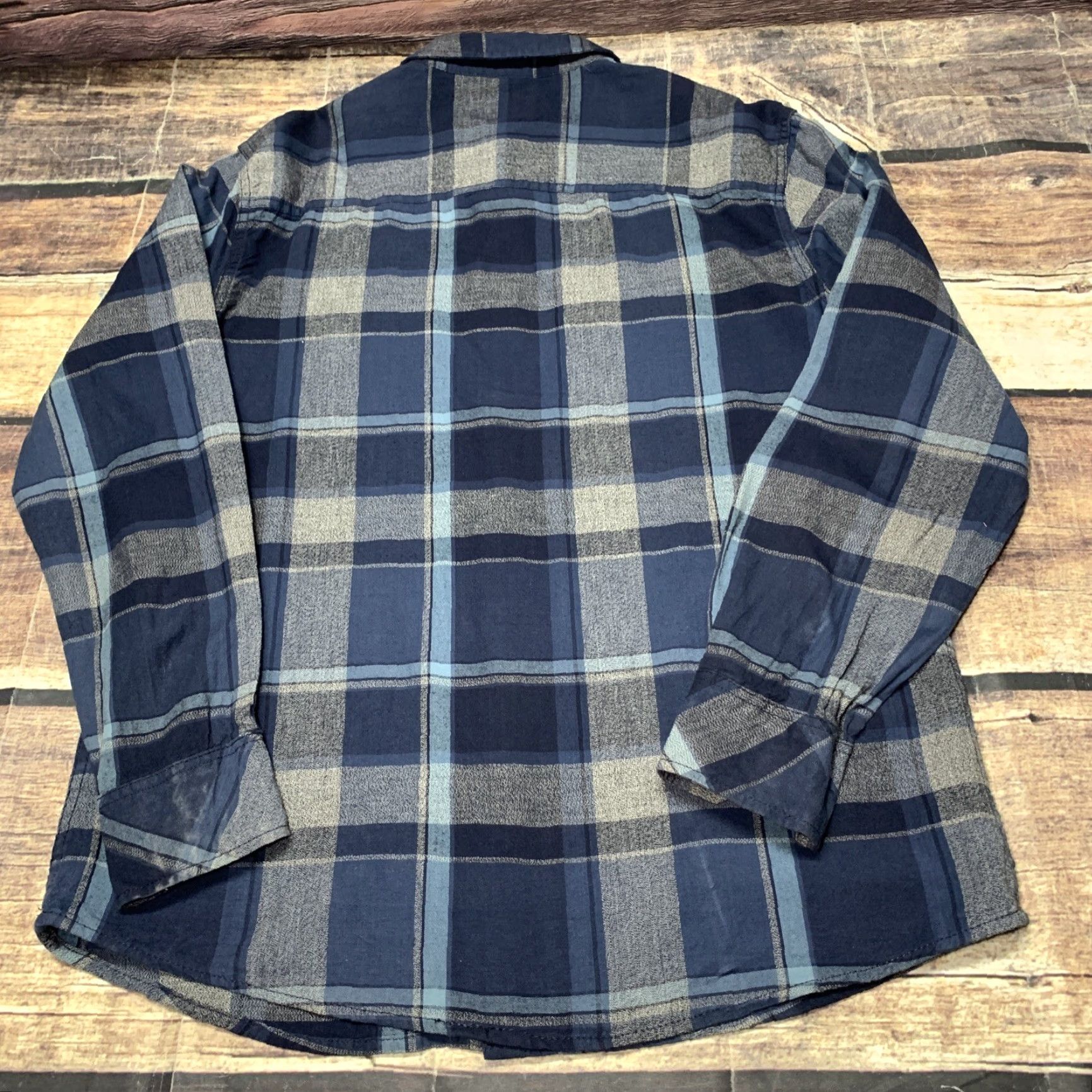 Vintage Overdrive Men's Flannel Shirt Blue Gray Plaid Size Medium Size US M / EU 48-50 / 2 - 7 Thumbnail