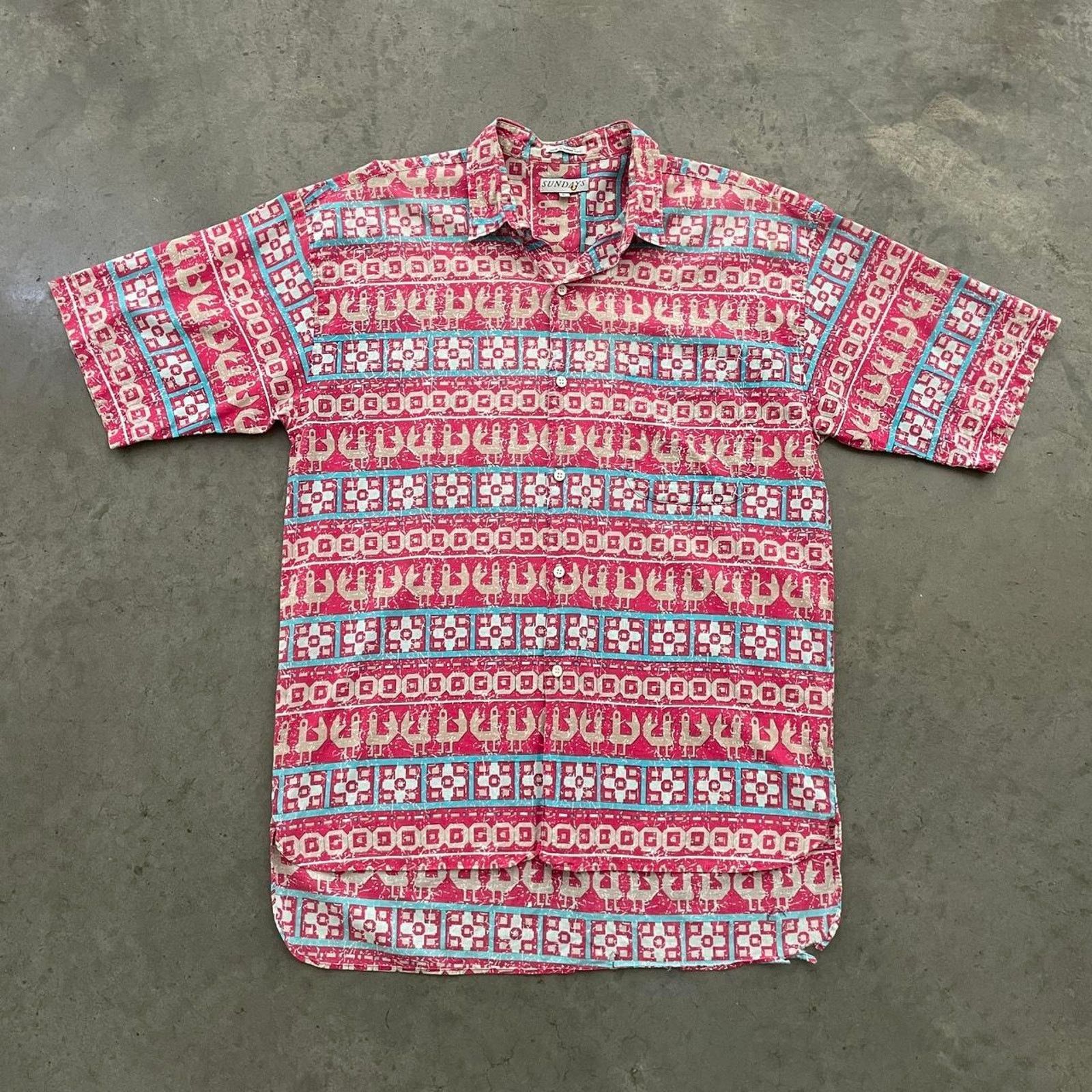 Vintage Vintage Sundays Fuchsia Patterned Button Up Shirt Size US L / EU 52-54 / 3 - 1 Thumbnail