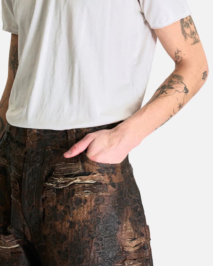 Acne Studios o1s1v1r1oon0825 Distressed Monogram Jeans in Brown Size US 34 / EU 50 - 6 Thumbnail