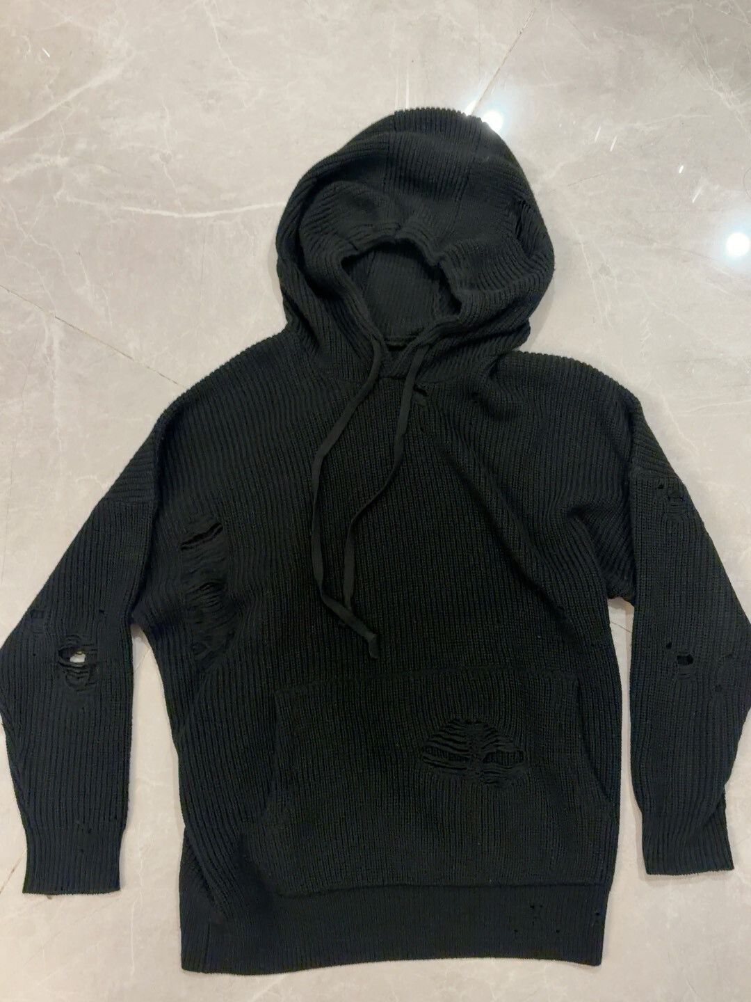Neighborhood Savage Hoodie with Distressed Detail