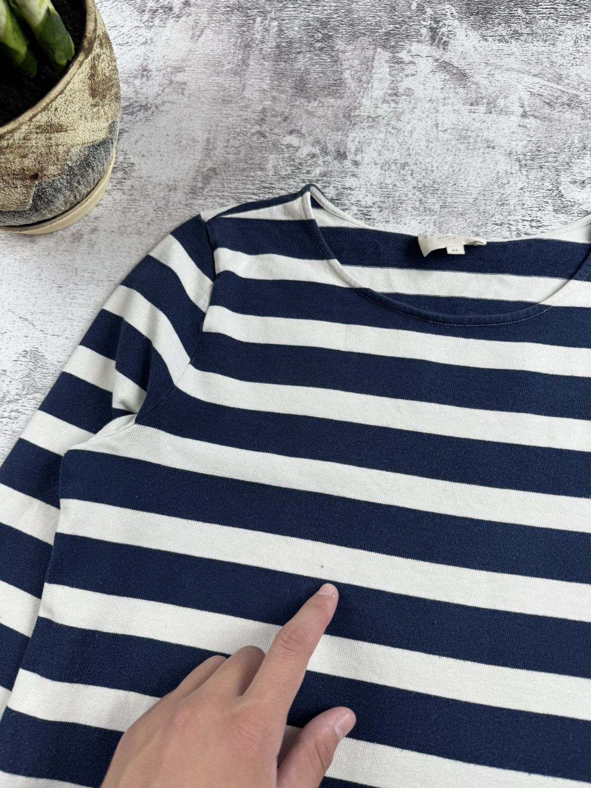 Sezane SEZANE Marina Cropped Crew Neck Cotton Striped Women’s XL Sweater Sweatshirt Size XL / US 12-14 / IT 48-50 - 8 Thumbnail