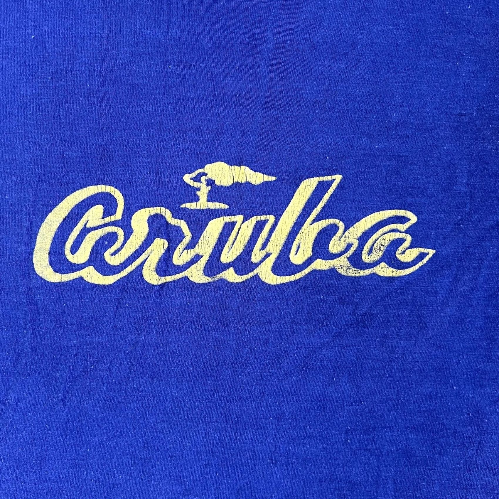Vintage VINTAGE Aruba Shirt Mens S Blue Diamond T-Shirt Graphic Print Short Sleeve Crew Neck Tropical Travel Size US S / EU 44-46 / 1 - 2 Thumbnail