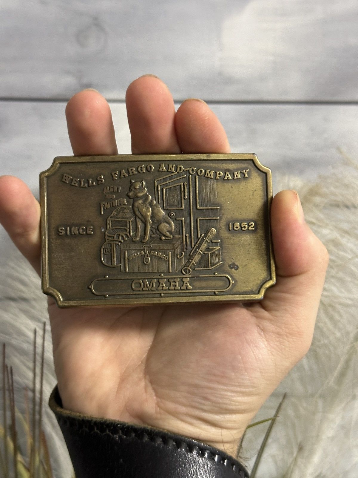 Leather Rare Vintage Leather Belt Wells Fargo and Company Omaha Size ONE SIZE - 2 Thumbnail