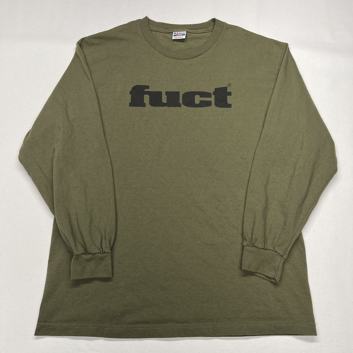 Fuct Tee Shirt Olive Green Long Sleeve OG Logo Basic