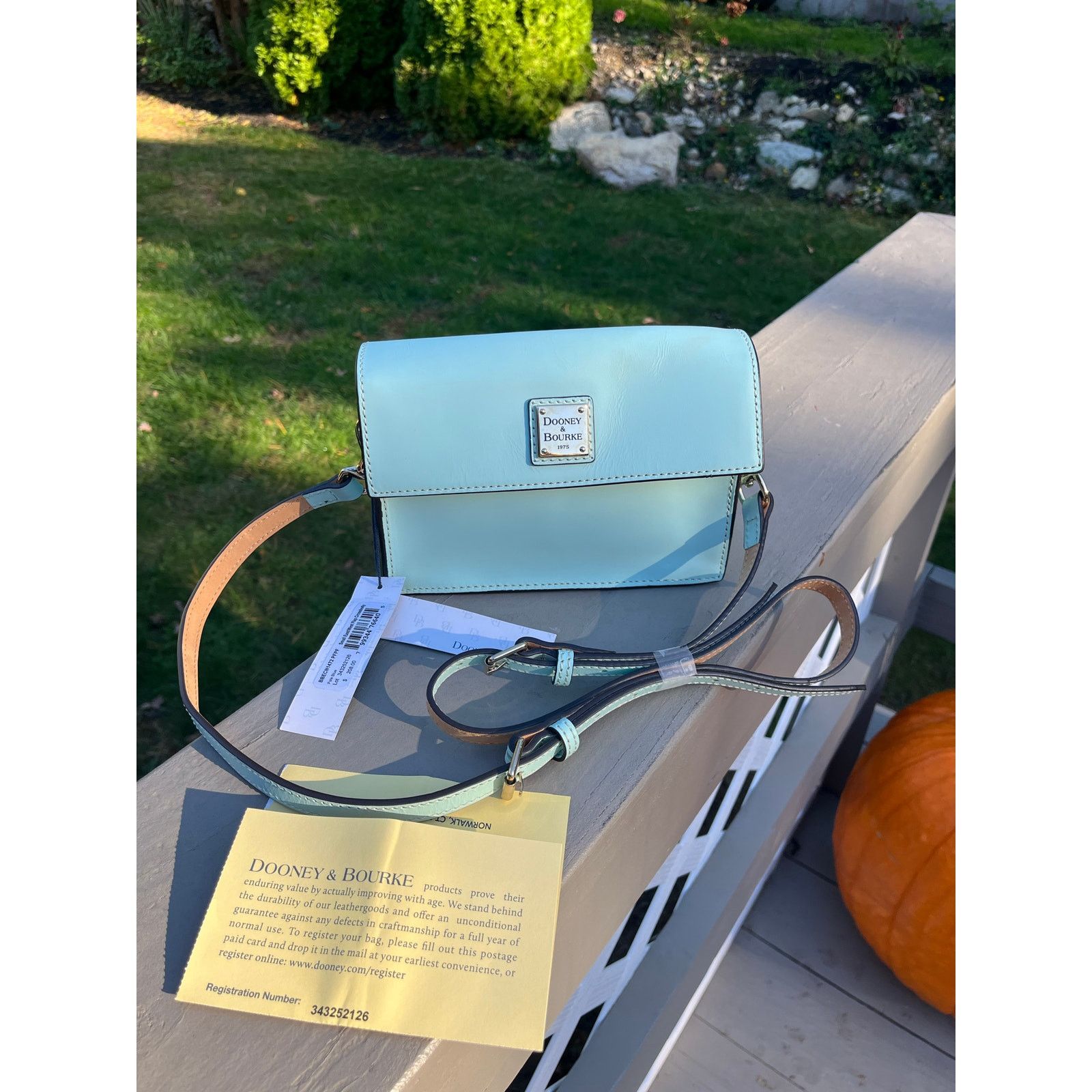 Dooney & Bourke Dooney & Bourke Leather East West Flap, Crossbody Bag, Blue Size ONE SIZE - 11 Thumbnail