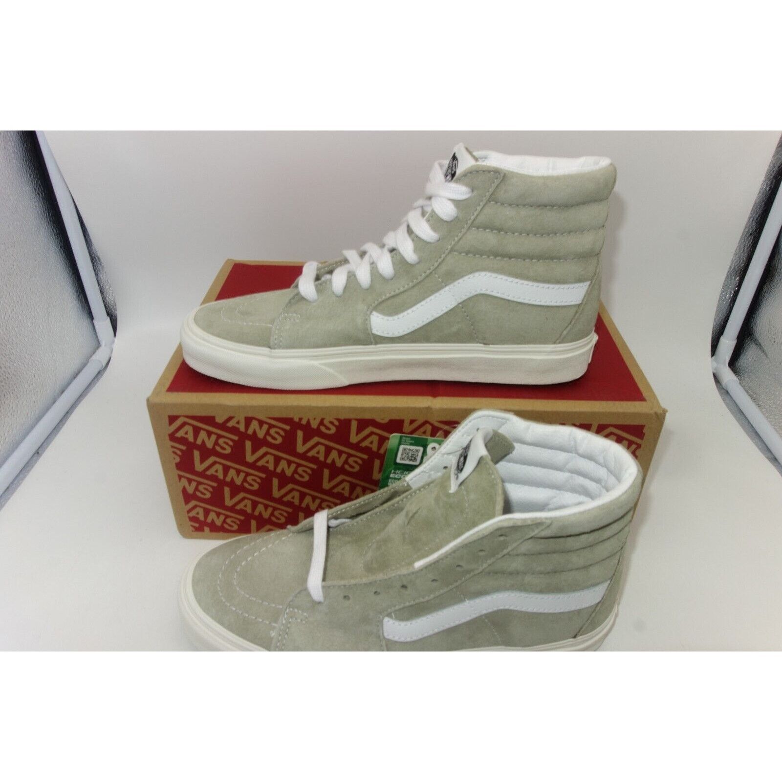 Vans NEW Vans SK8 Hi Pig Suede Moss Gray Classic Skate Shoes Size US 6.5 / EU 39-40 - 3 Thumbnail