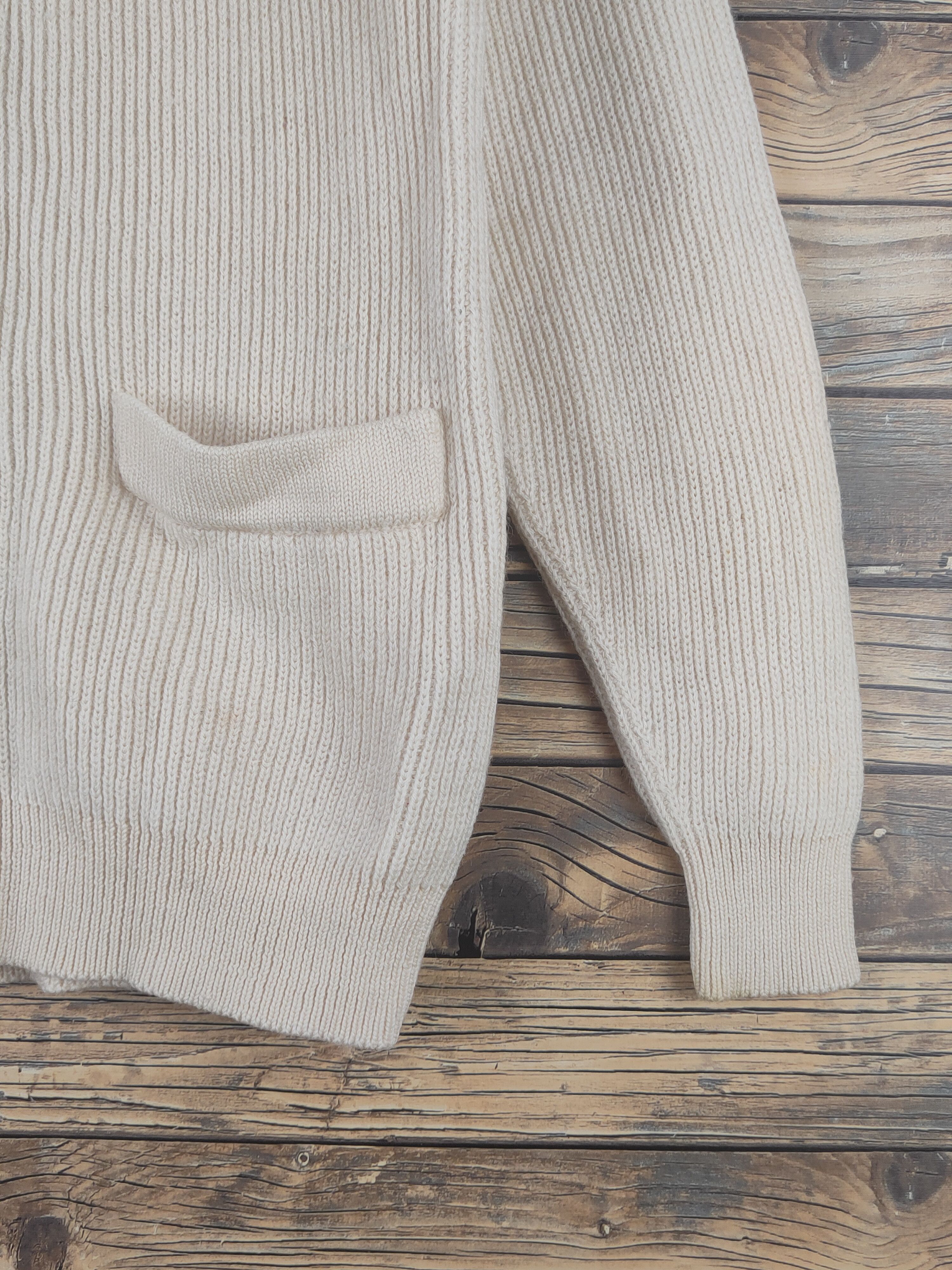 Renoma Renoma Cream Knitwear ripped distressed Cardigan #W1202 Size M / US 6-8 / IT 42-44 - 7 Thumbnail