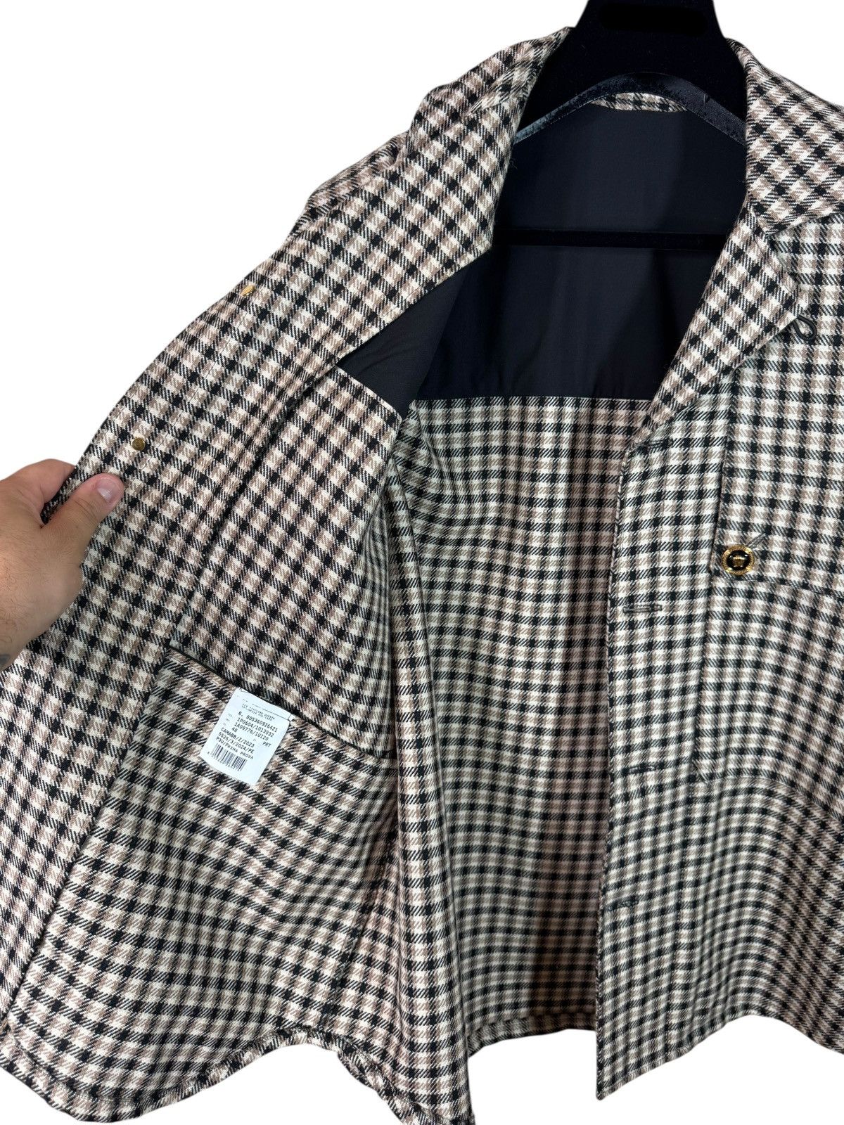 Versace Versace Checked Medusa Button Jacket Brown/Black – Size 48 Size US M / EU 48-50 / 2 - 6 Thumbnail