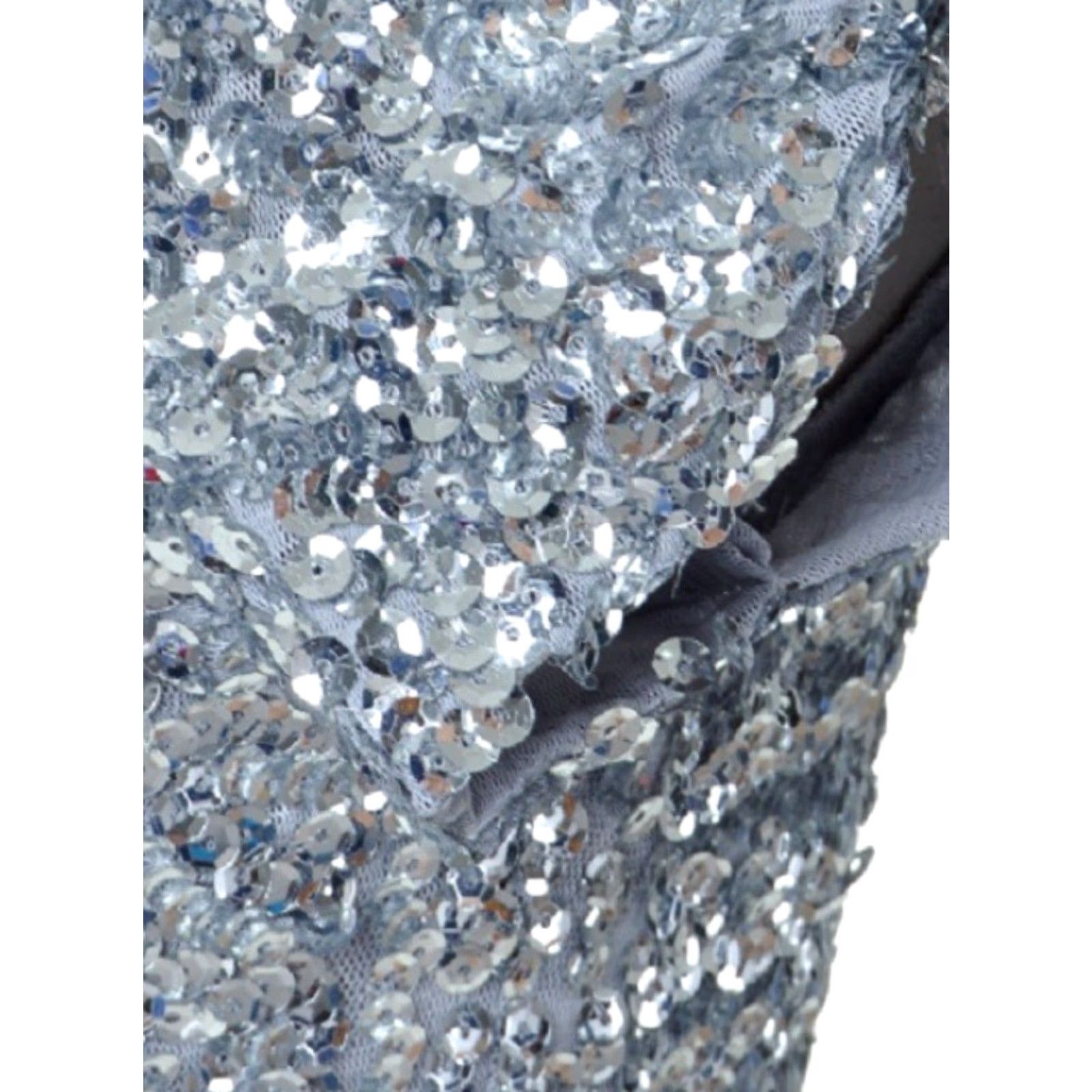 Vintage ANNA VINTAGE Sexy Short Sleeve Sequin Bodycon Mini Cocktail Party Dress 2XL Silver Womens Size 40" / US 18 - 4 Thumbnail