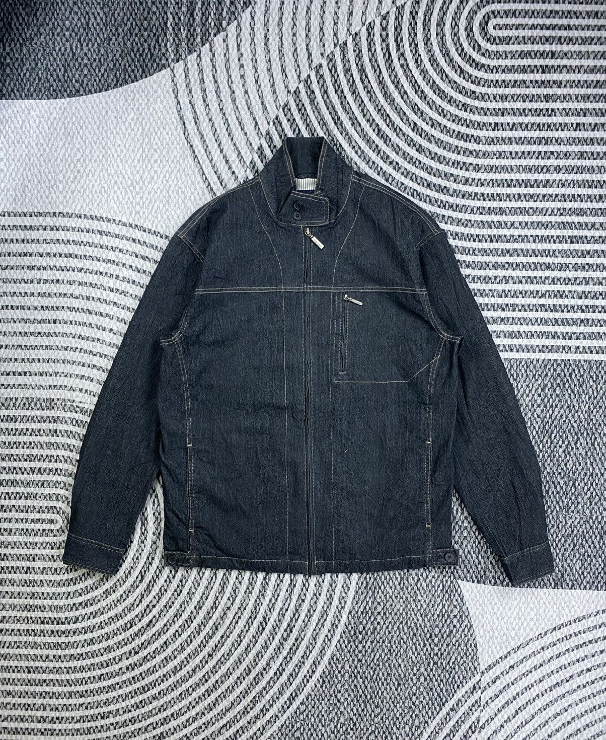 Japanese Brand Vintage British Khaki Rare Dark Grey Zipper Jacket Size US M / EU 48-50 / 2 - 1 Thumbnail