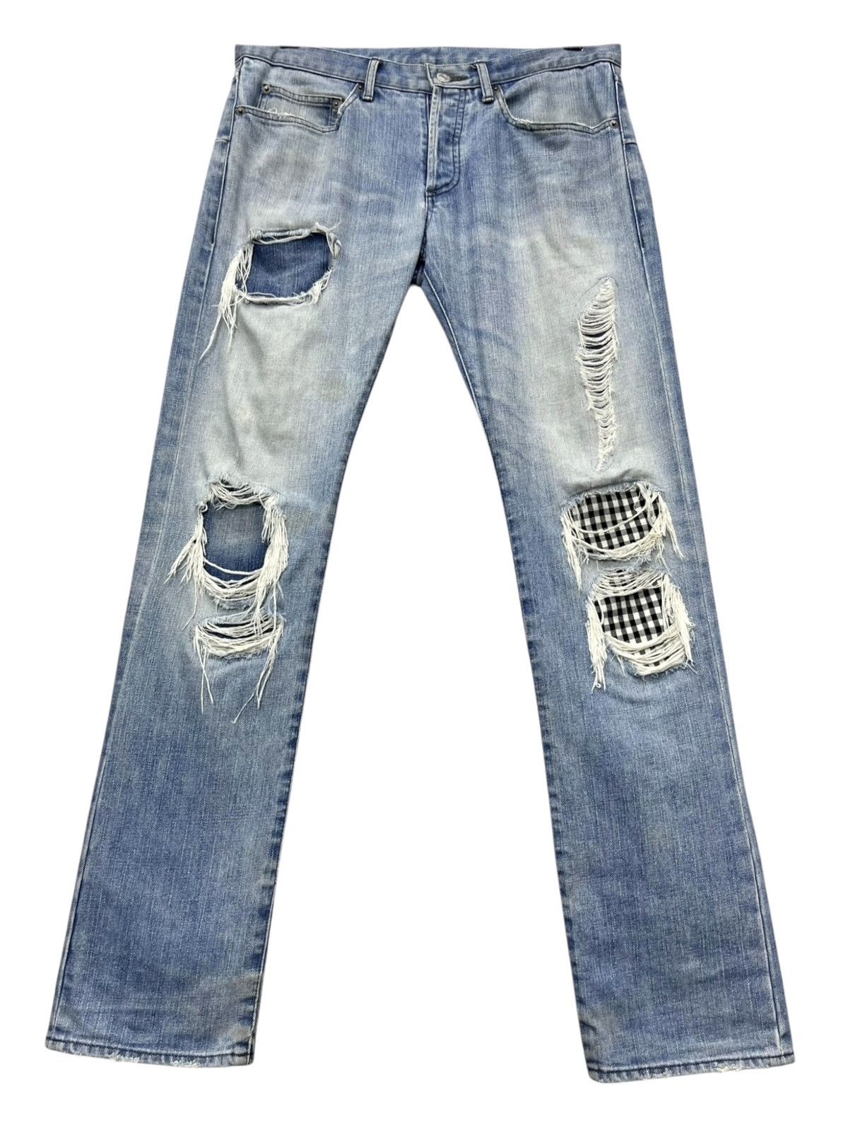 Takeo Kikuchi Vintage TAKEO KIKUCHI Grunge Patch Ripped Slim Fit LGB Style Size US 31 - 1 Thumbnail