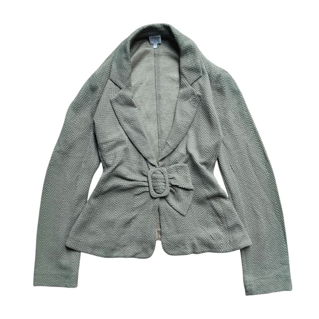 Armani Collezioni Armani Collezioni ribbon design embossed knit blazers Size M / US 6-8 / IT 42-44 - 1 Thumbnail