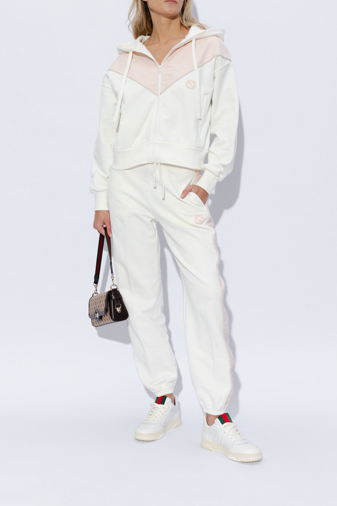 Gucci oc11z526 Women's Gucci Re-Web Sneakers in White Size US 11 / IT 41 - 3 Thumbnail