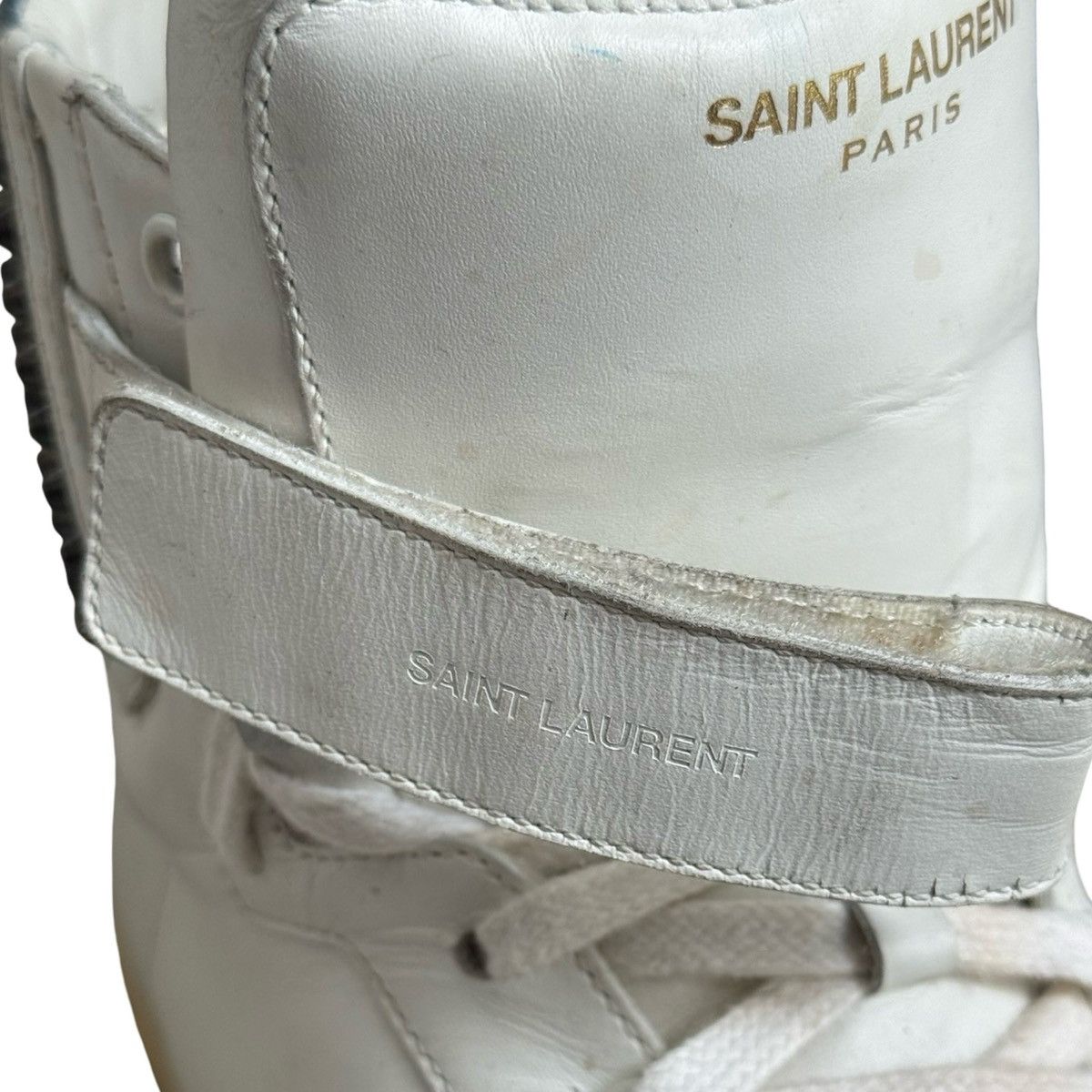 Saint Laurent Paris SAINT LAURENT PARIS SL/14H WHITE/BLACK STUDDED HIGHTOPS Size US 12 / EU 45 - 5 Thumbnail
