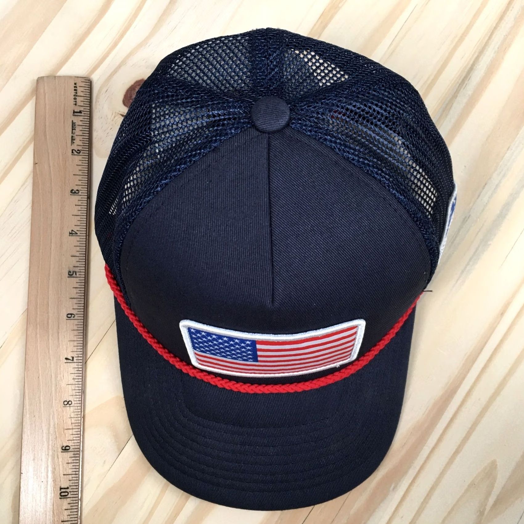 Logo 7 Fourteen Foods USA Flag Rope Hat Unisex Blue OS Curved Brim Embroidered Logo Size ONE SIZE - 4 Thumbnail