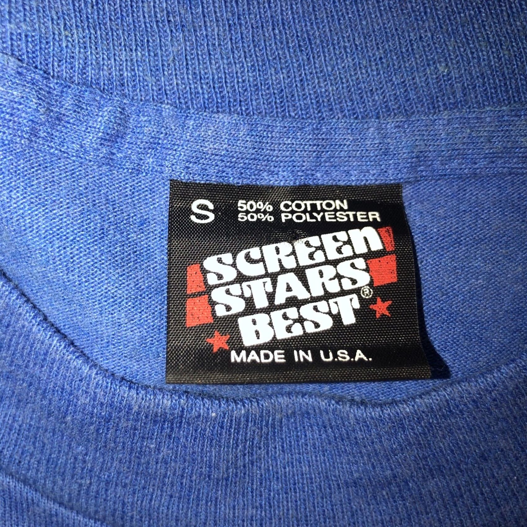 Vintage VINTAGE Screen Stars Best Single Stitch VTG T-Shirt Mens S Blue Stars Short Sleeve Crew Neck Mens S Size US S / EU 44-46 / 1 - 4 Thumbnail
