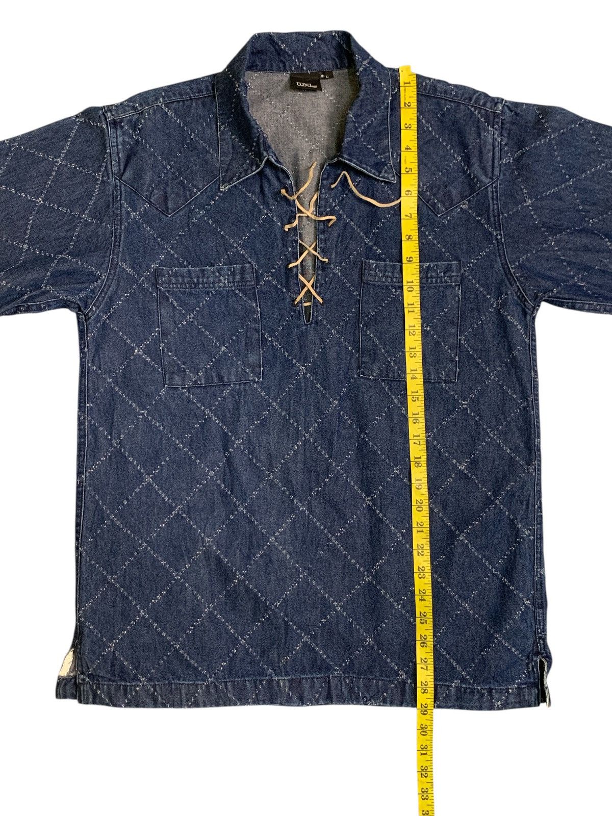 Japanese Brand Rare Design Under Level Soft Denim Western Shirts Size L / US 10 / IT 46 - 11 Thumbnail