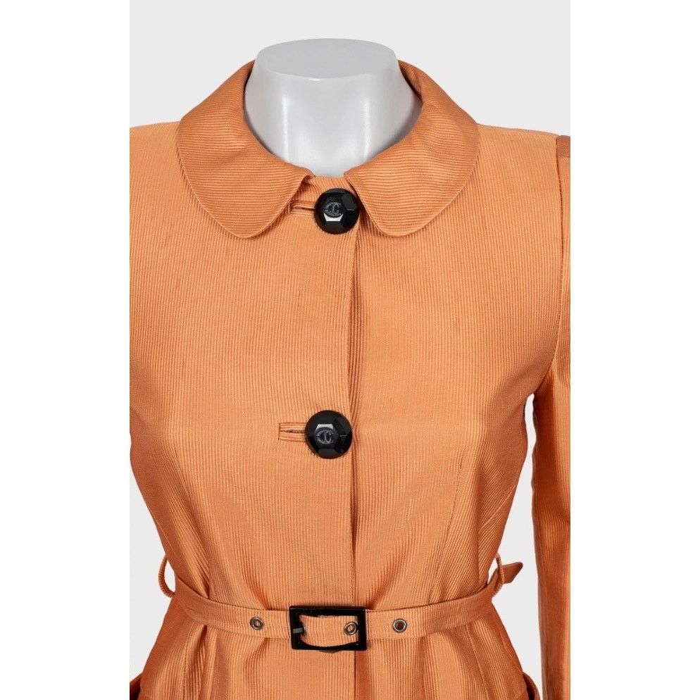 Roberto Cavalli Roberto Cavalli Orange Belted Trench Coat - Size M Size M / US 6-8 / IT 42-44 - 2 Thumbnail