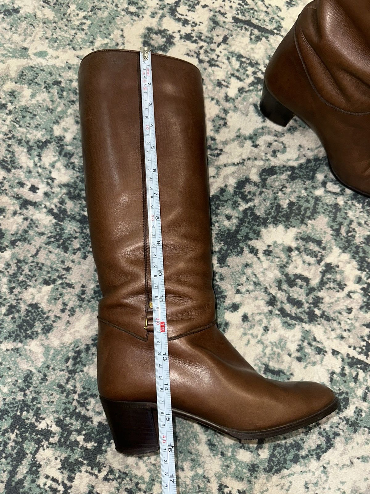 Gucci Gucci Brown Leather Pull On Knee High Riding Low Heel Boots Size US 6 / IT 36 - 24 Thumbnail