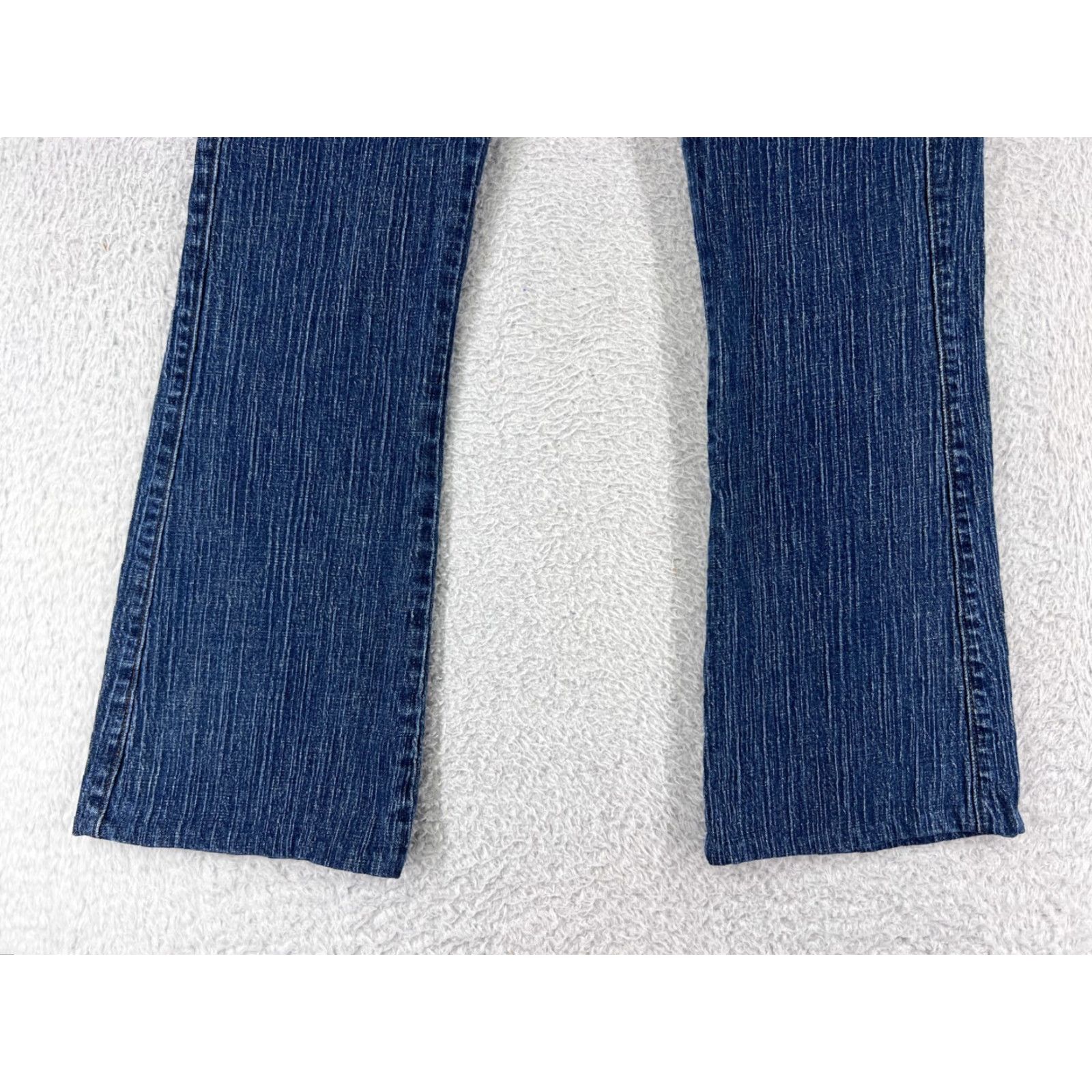 Lee Lee Jeans Women 11 Blue Denim Bootcut Mid Rise Floral Embellished 5-Pocket Denim Jeans Modern American Style Vintage No (adjust to rules) Size 32" / US 10 / IT 46 - 7 Thumbnail