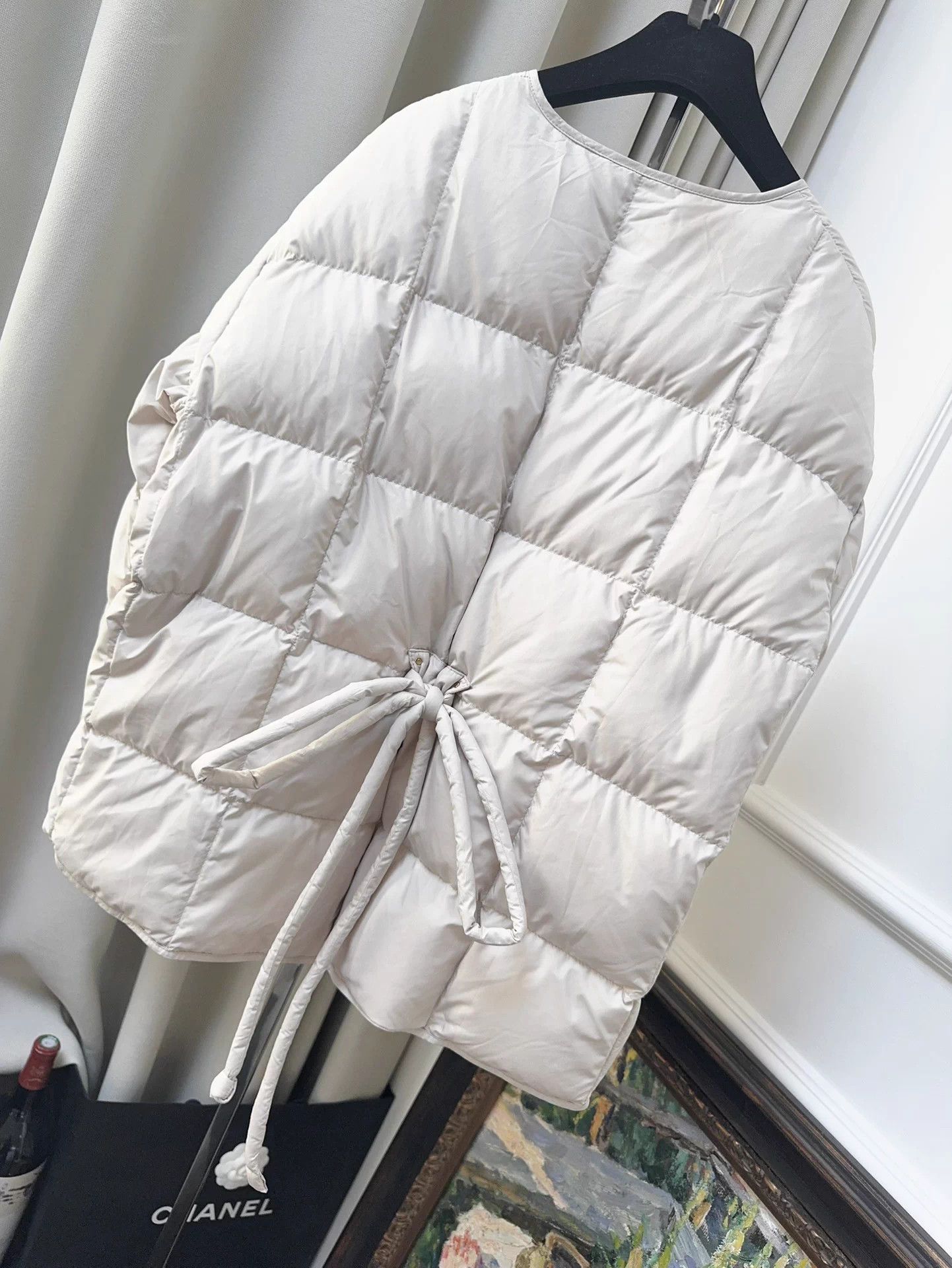 Moncler Moncler Caramagne belted short down jacket cream size 2 Size M / US 6-8 / IT 42-44 - 2 Thumbnail
