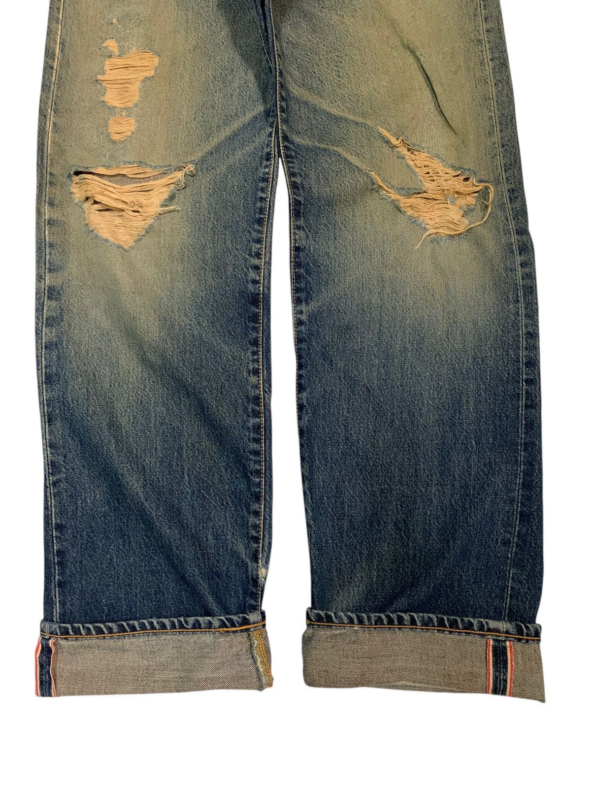Kapital VTG EDWIN 505 SELVEDGE BAGGY FADED&RUSTY DISTRESSED DENIM Size US 27 - 10 Thumbnail