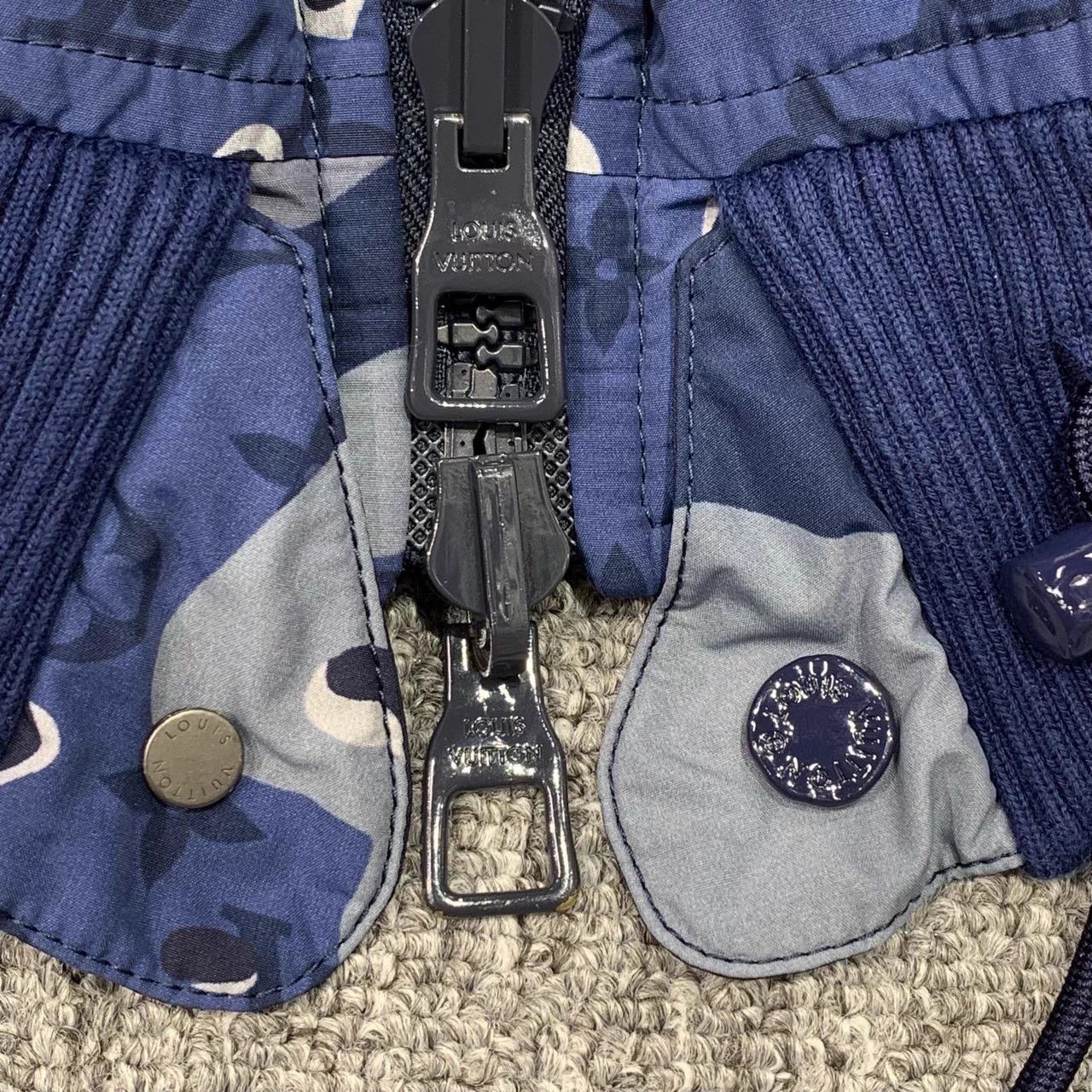 Louis Vuitton LV Blue Camouflage Monogram Reversible Cotton Jacket Size L / US 10 / IT 46 - 4 Thumbnail