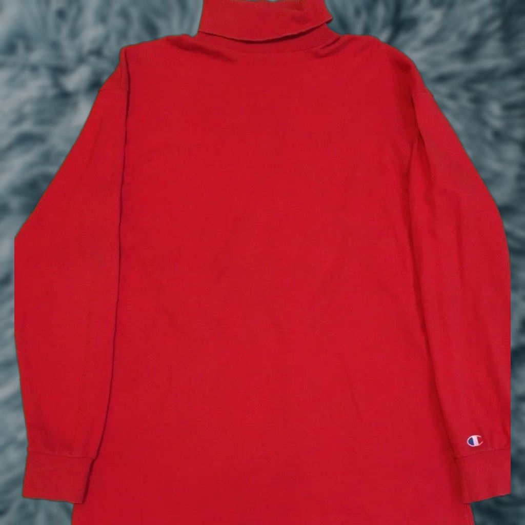 Champion VINTAGE Champion Turtleneck Shirt L USA Track Sports Surf Skate Grunge 80s 90s Men Red Blue Graphic Tee N/A Size US L / EU 52-54 / 3 - 1 Thumbnail