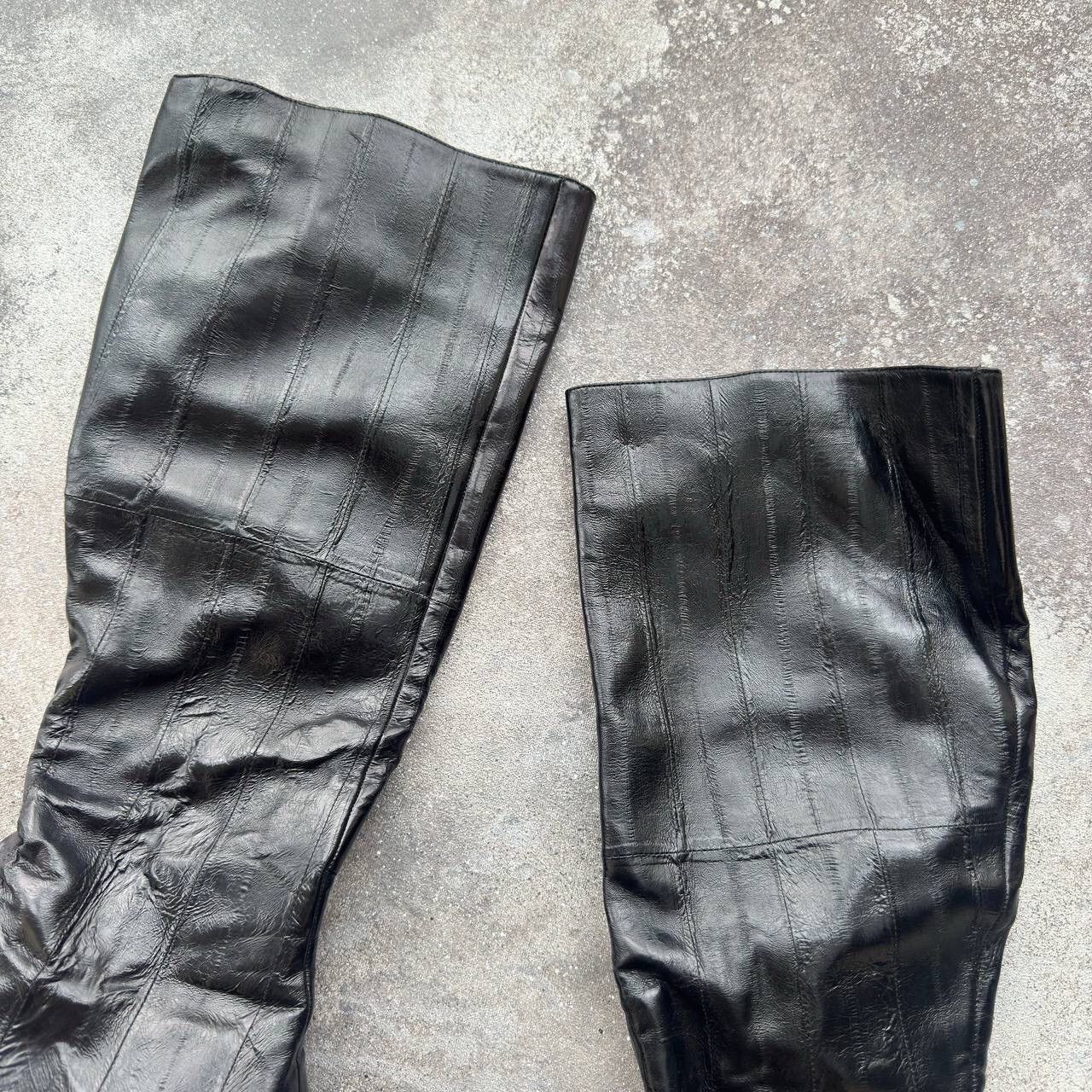 Dolce & Gabbana D&G Dolce & Gabbana Vintage Black Leather Knee High Boots Size US 11 / IT 41 - 7 Thumbnail