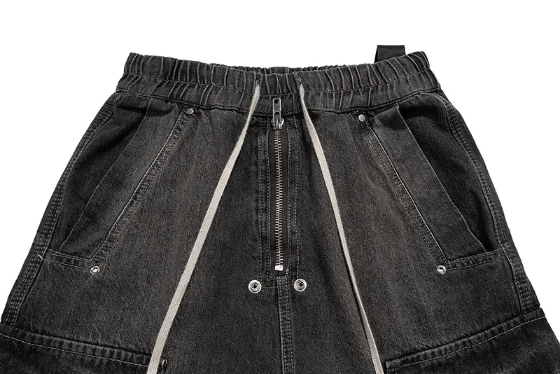 Designer × Japanese Brand × Jean Hombre Drawstring Elastic Baggy Cargo Jeans Size US 32 / EU 48 - 7 Thumbnail