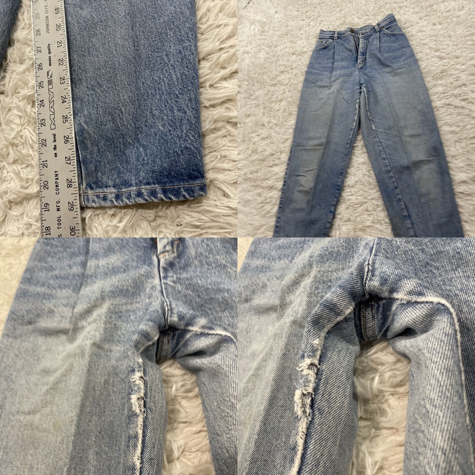 Levi's VINTAGE Levi's Jeans Women 9 Pleated Mom High Waist Blue Grunge Denim 90s Rock Distressed 5-Pocket Logo Mens? Size 30" / US 8 / IT 44 - 9 Thumbnail