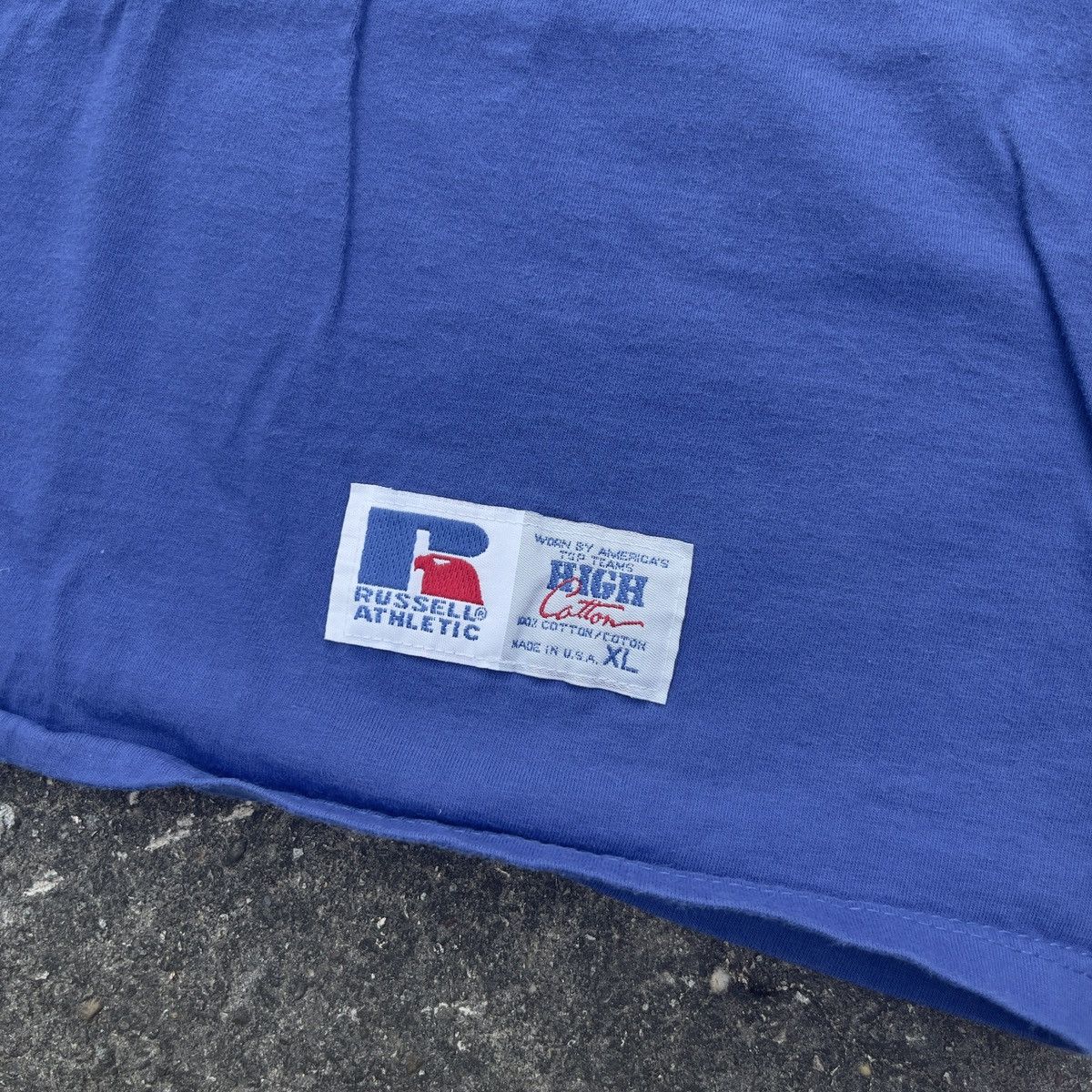 Russell Athletic × Vintage Vintage 90s Blank RUSSELL ATHLETIC Pro Cotton Pocket T Shirt Size US XL / EU 56 / 4 - 2 Thumbnail