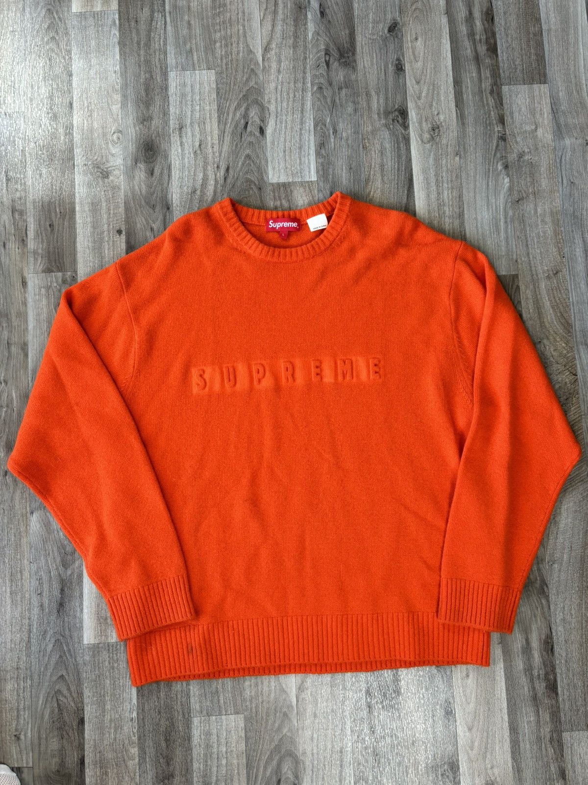 Supreme Embossed Wool Sweater Orange