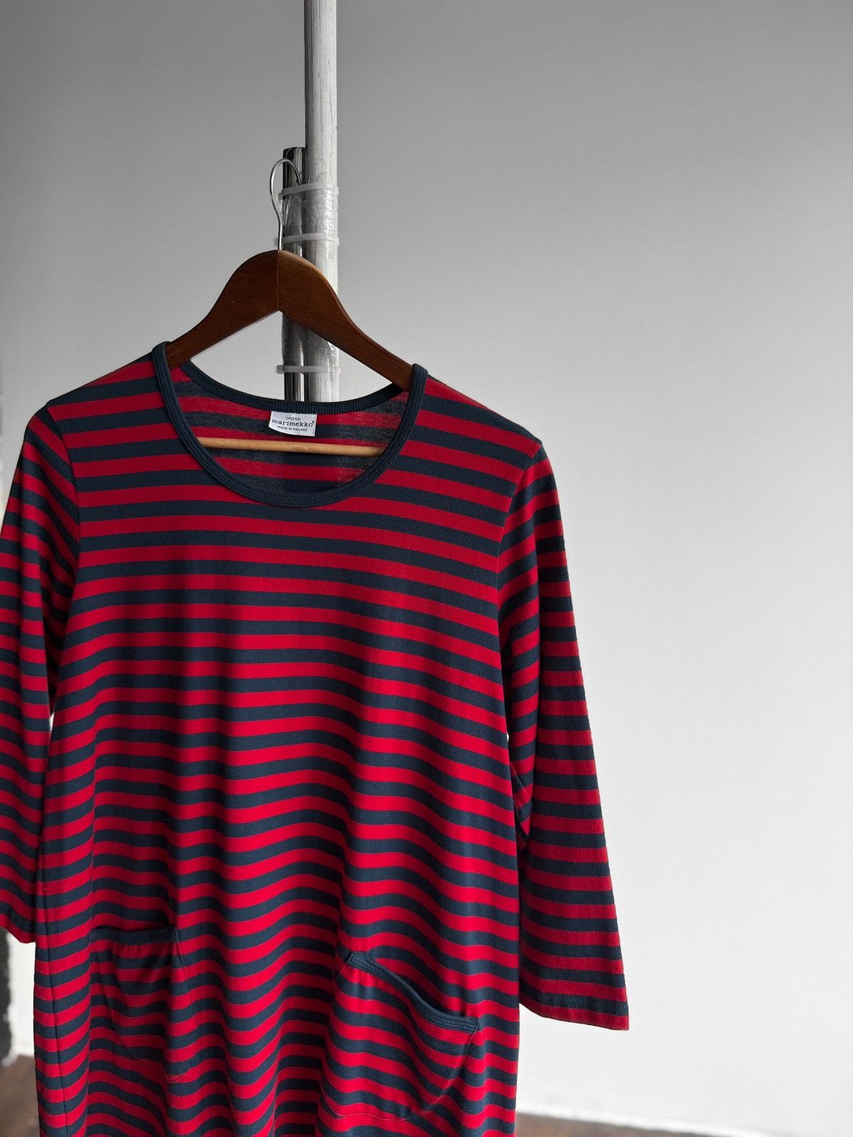 Marimekko Marimekko Red Navy Striped Dress 3/4 Sleeve Round Neck Size M / US 6-8 / IT 42-44 - 2 Thumbnail