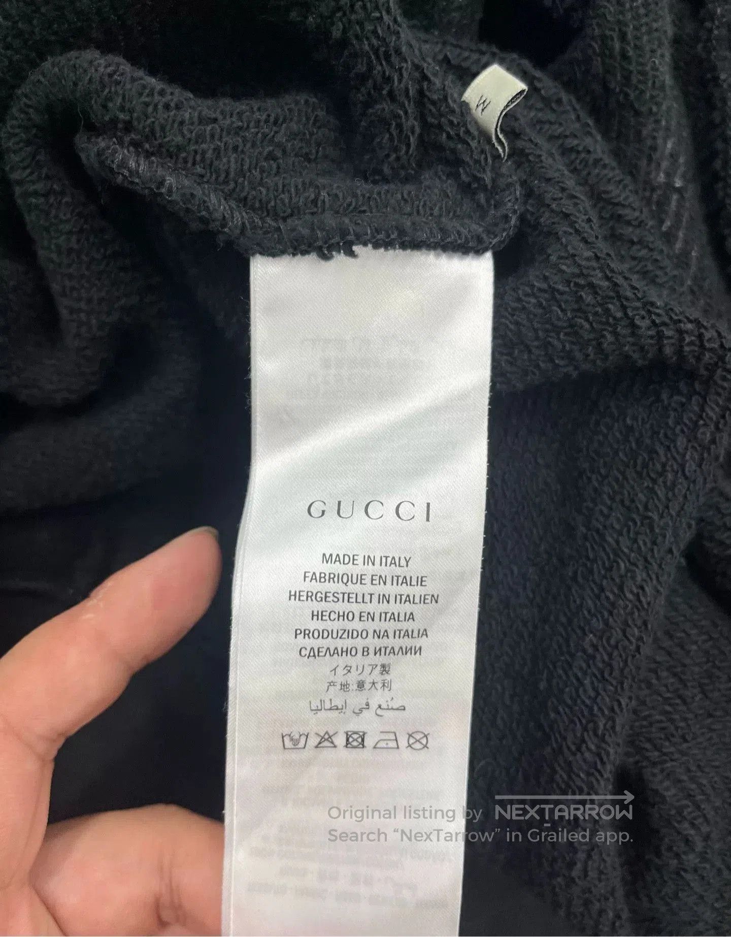 Gucci Gucci Black Distressed Logo Hoodie. Size US M / EU 48-50 / 2 - 4 Thumbnail