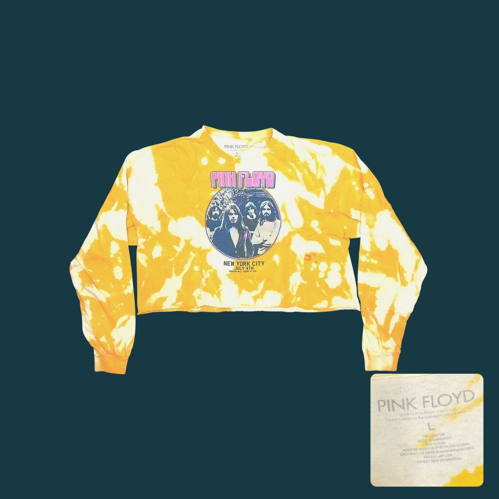 Pink Floyd Pink Floyd Bleach Dye Boxy Cropped Long Sleeve Large Size L / US 10 / IT 46 - 1 Thumbnail