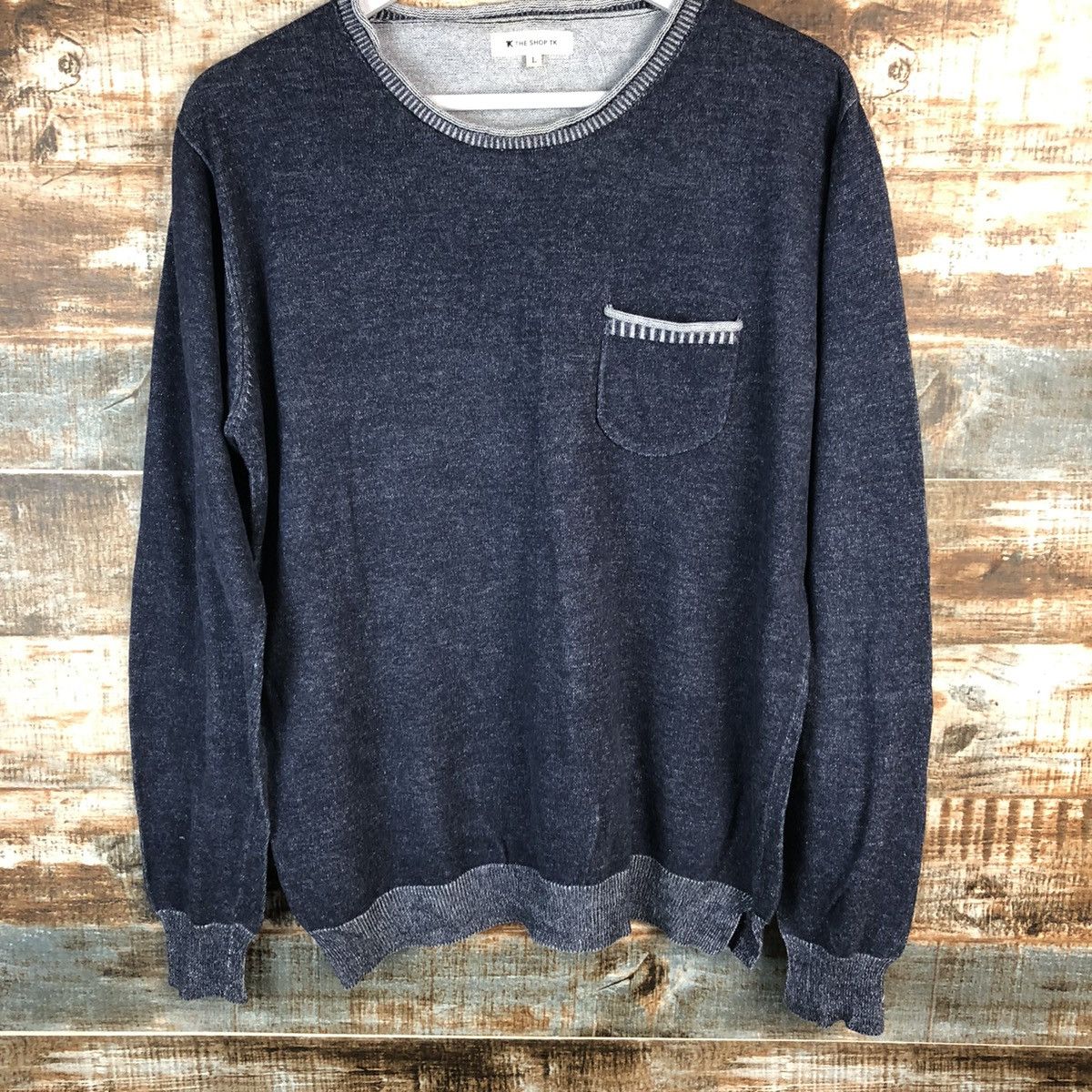 Homespun Knitwear × Japanese Brand × Takeo Kikuchi TK Shop Dark Blue Knitwear #A1544 Size US L / EU 52-54 / 3 - 3 Thumbnail