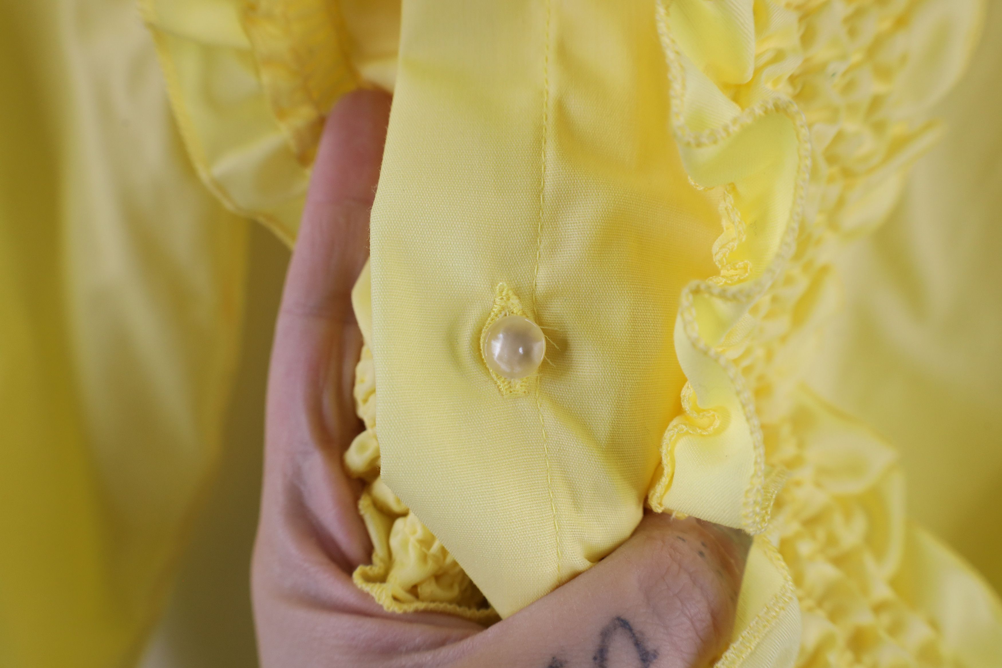 Vintage Vintage 60s Rockabilly Ruffled Wedding Prom Button Shirt Size US M / EU 48-50 / 2 - 7 Thumbnail