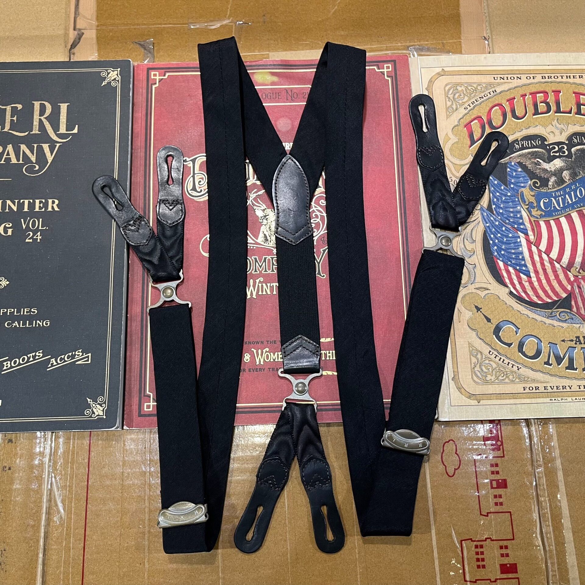 RRL Ralph Lauren black double rl suspender straps Size ONE SIZE - 1 Thumbnail