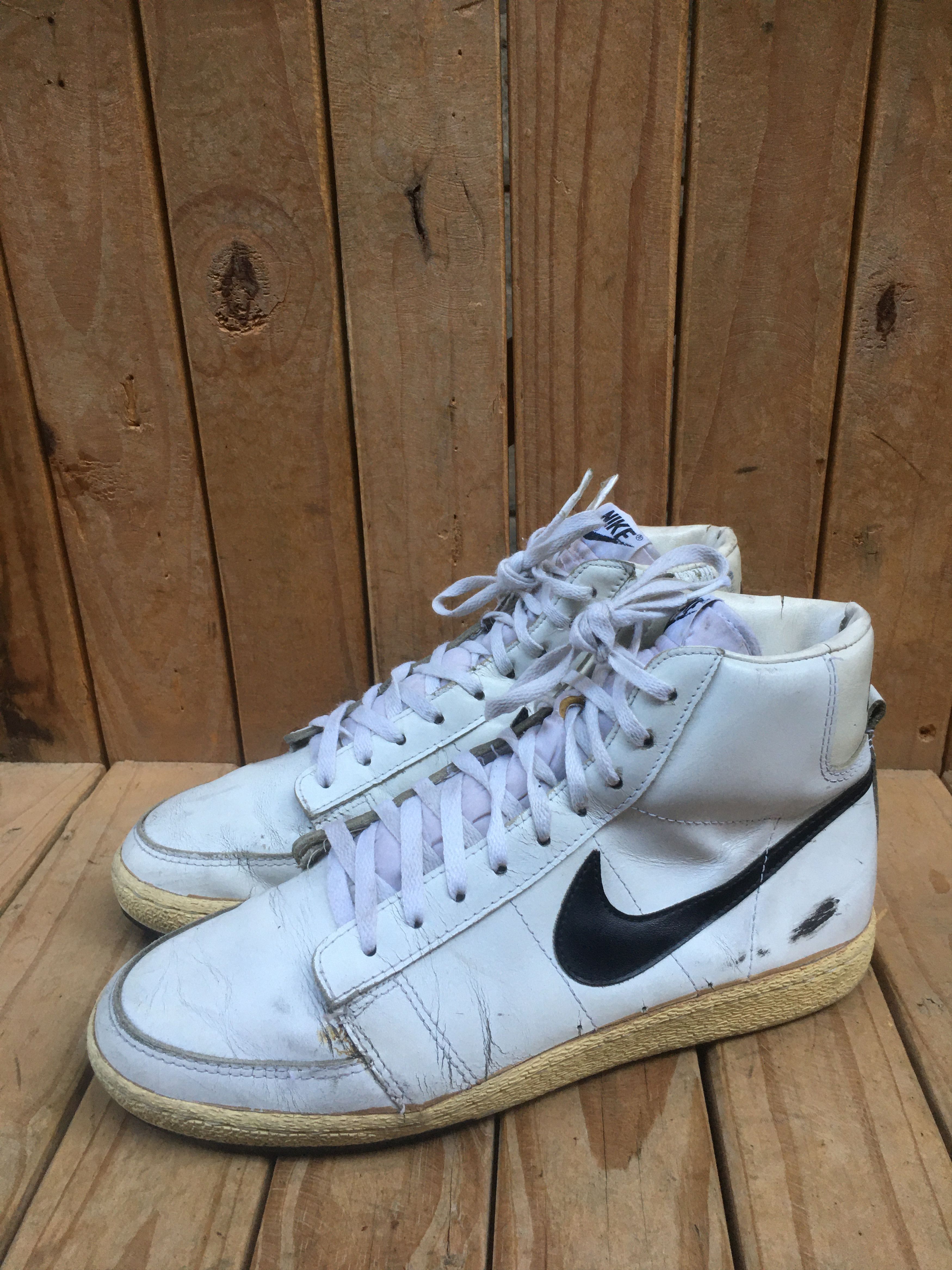1985 Nike Blazers White black swosh made in korea size 10.5