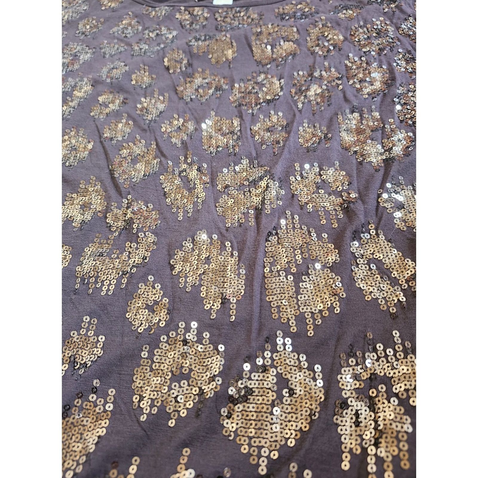 Michael Kors Michael Kors Women's Blouse - Floral Brown - Size L - Short Sleeve - Pullover - Regular Fit - All Seasons - Women Size L / US 10 / IT 46 - 6 Thumbnail