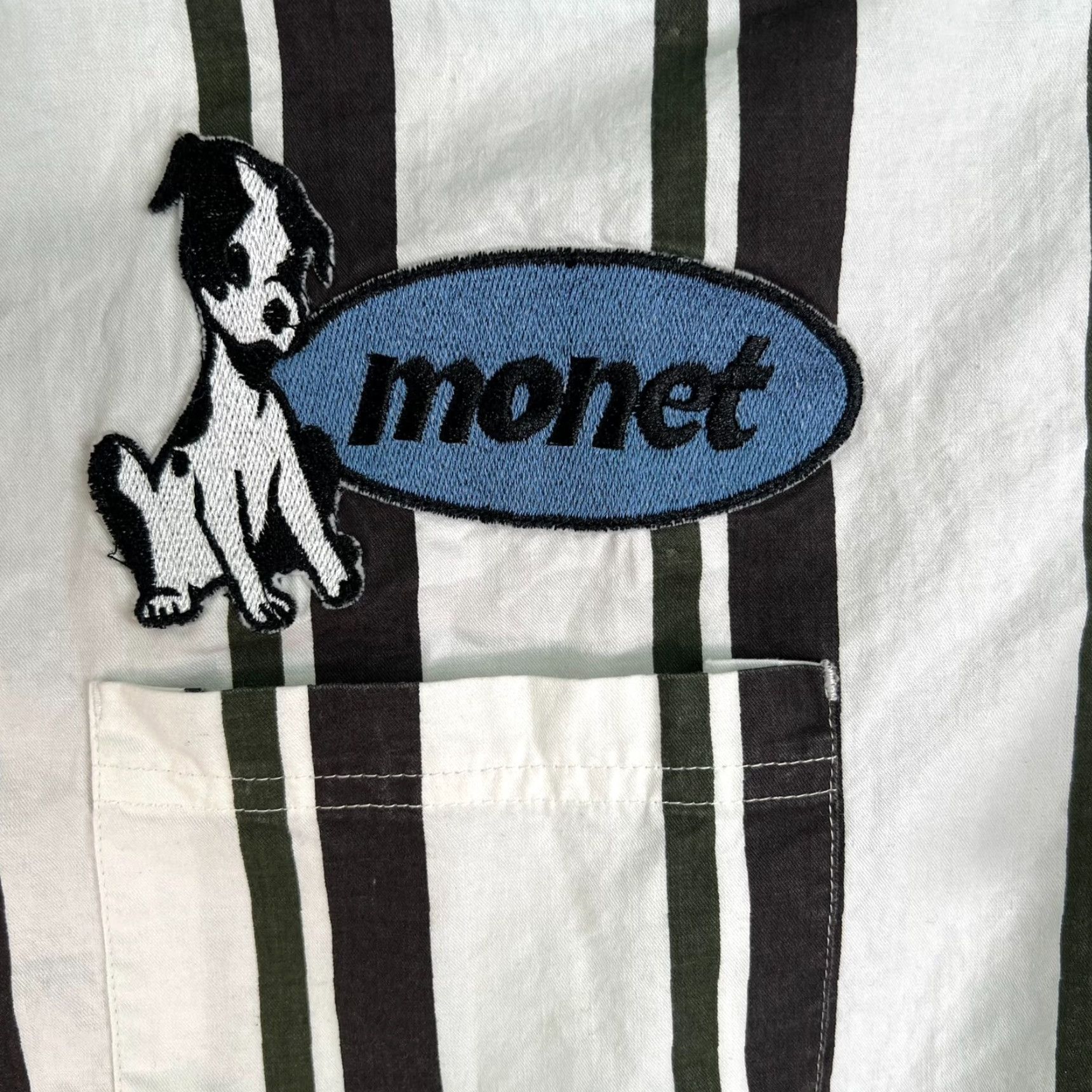 Vintage VINTAGE Monet Men’s Short Sleeve Button-Up Shirt 2XL Black White Striped Cotton Casual Size US XXL / EU 58 / 5 - 2 Thumbnail