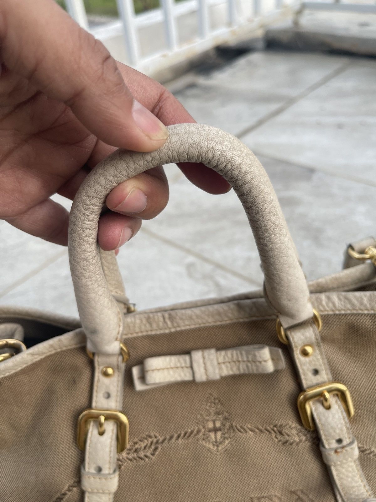 Prada Prada Logo Jacquard Canvas Bag Size ONE SIZE - 10 Thumbnail