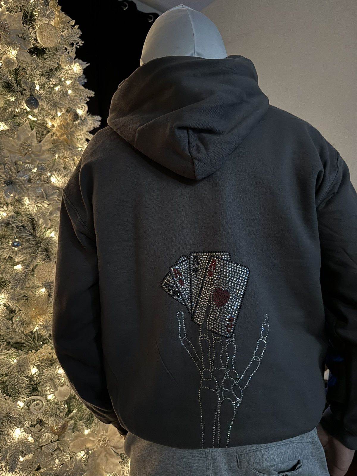 Vintage Rhinestones Poker Cards Cross Vintage Hoodie Size US L / EU 52-54 / 3 - 1 Thumbnail
