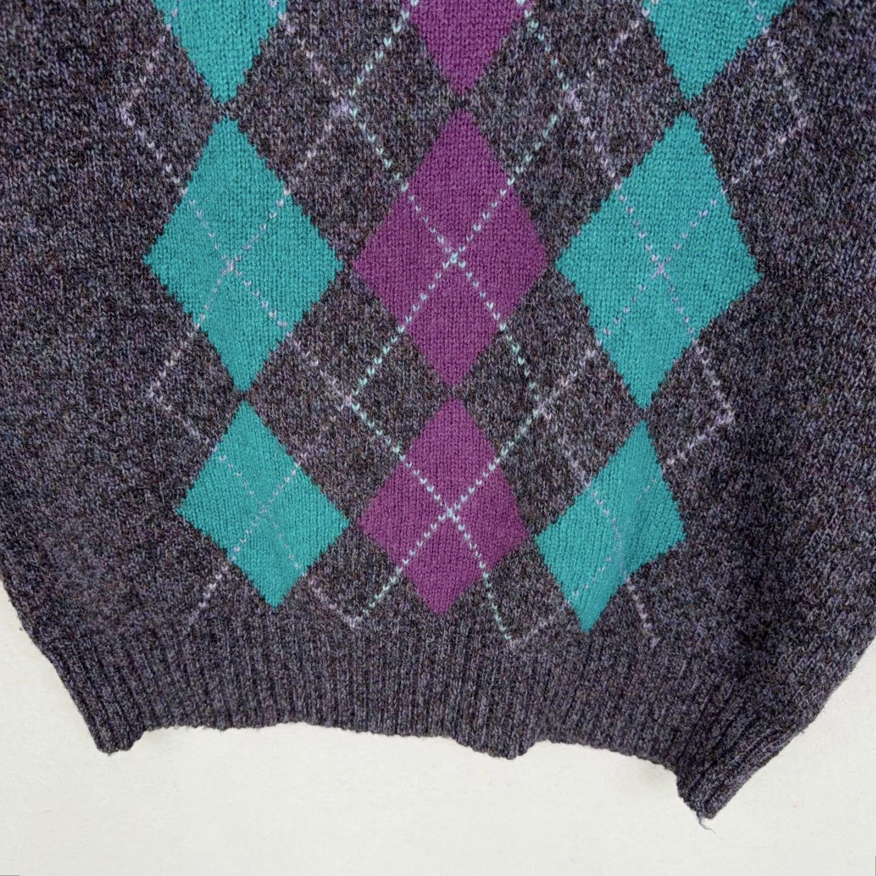 Vintage VINTAGE Nantucket Sportswear Sweater Mens XL Argyle Crewneck Wool Knit Gray 80s Size US XL / EU 56 / 4 - 3 Thumbnail